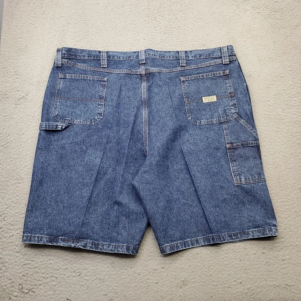 Wrangler Carpenter Shorts Mens 48‎ Blue Dungarees Loose Fit High Rise Flat Front